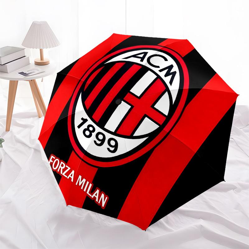 AC Milan, Forza Milan - Автоматическое Открытие и Закрытие, 8-реберная Конструкция, Портативный Зонт, Подходит для Мужчин и Женщин в Любое Время Года - Идеальный