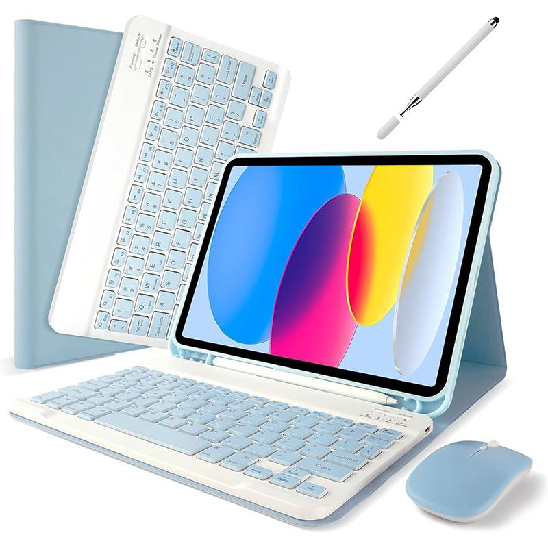 Совместимый чехол-клавиатура Bluetooth с магнитным креплением для iPad 10-го поколения A16 10,9"
