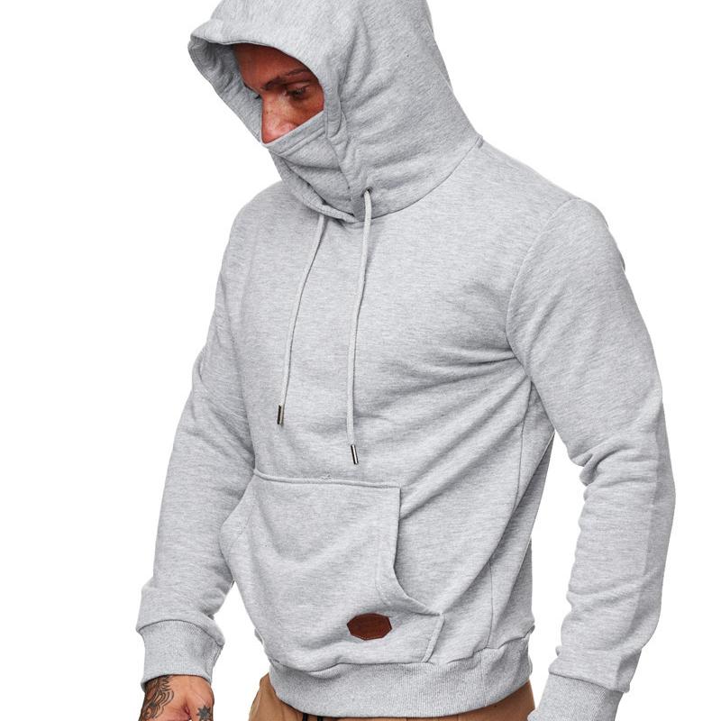 Спортивная мужская толстовка с капюшоном, футболка с длинным рукавом, мужская толстовка с капюшоном, маска