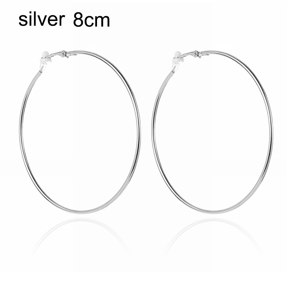 Пара ювелирных изделий золото серебро черный женская мода большой круг клипса на ухо без пирсинга серьги кольца