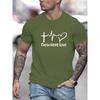 Men's 100% Cotton Fashionable Casual Sports Loose Fit Plus Size FAITH HOPE LOVE Printed Round Neck Short Sleeved T-shirt Top