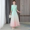 2025 Spring/Summer Retro Chinese Tea Dress: Women's Zen Fairy Hanfu-Inspired Long Dress