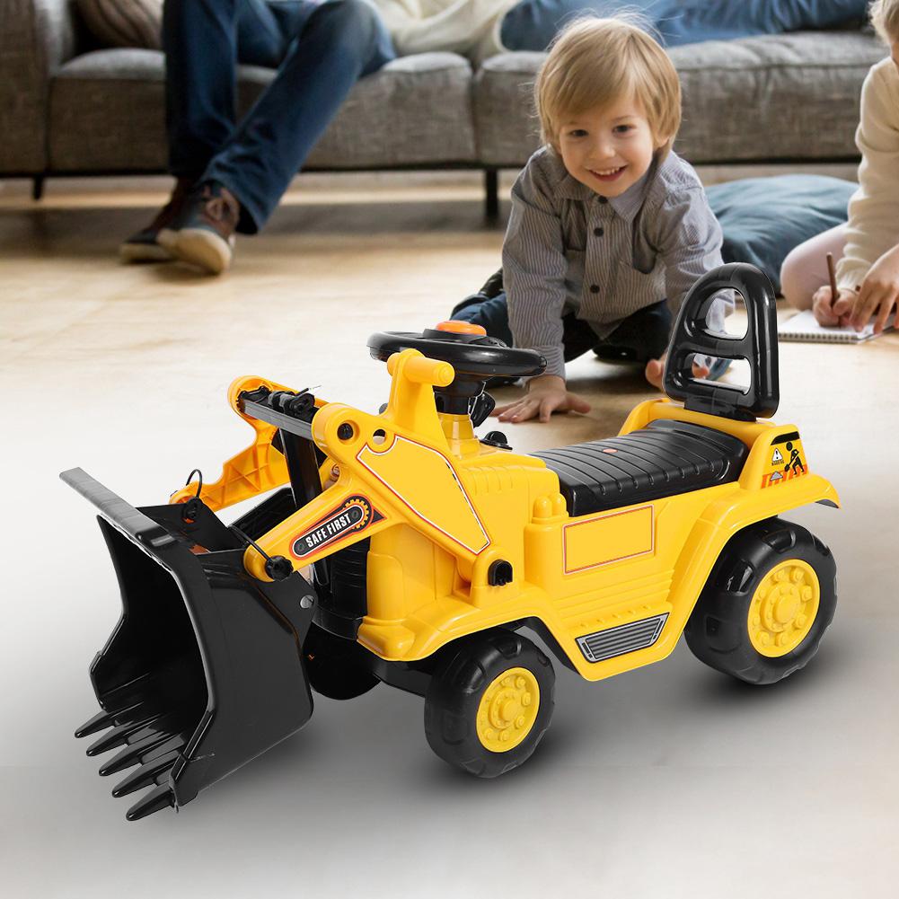 Children Ride On Digger Excavator Truck Vehicle Kids Push Along Toy Car To Play Games