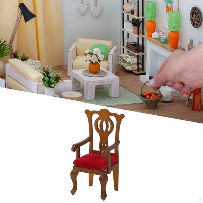 1/12 кукольный домик деревянный стул DIY кукольные аксессуары жизненная сцена реквизит орнамент мебель игрушка модель