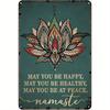 Tinplate ArtVintage  Wall Decor Sign  Yoga Namaste May You Be Happy Healthy And At Peace Art Sign Outdoor Decor