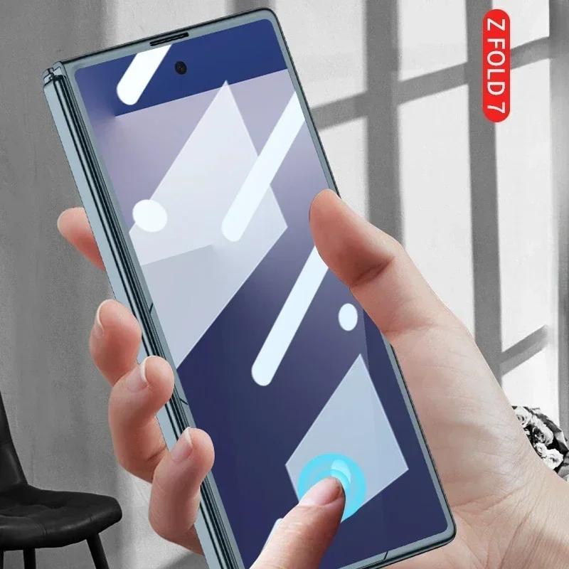 For Samsung Z Fold 7/6/5G Electroplating Phone Case Transparent Shell Film Shockproof Protective Cover for Fold 7/6 Hinge