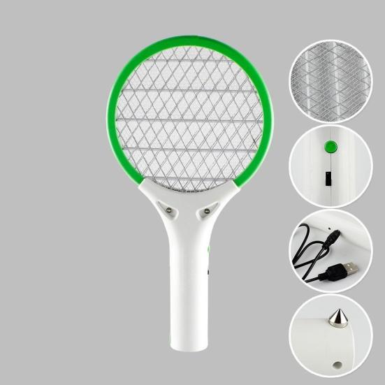 Rechargeable Electric LED Zapper Fly Insect Mosquito Swatter Killer Racket