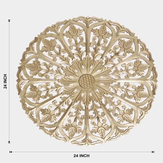 Деревянная стеновая панель для дома и отделки стен, настенная деревянная панель, ручная резьба на стене круглой формы