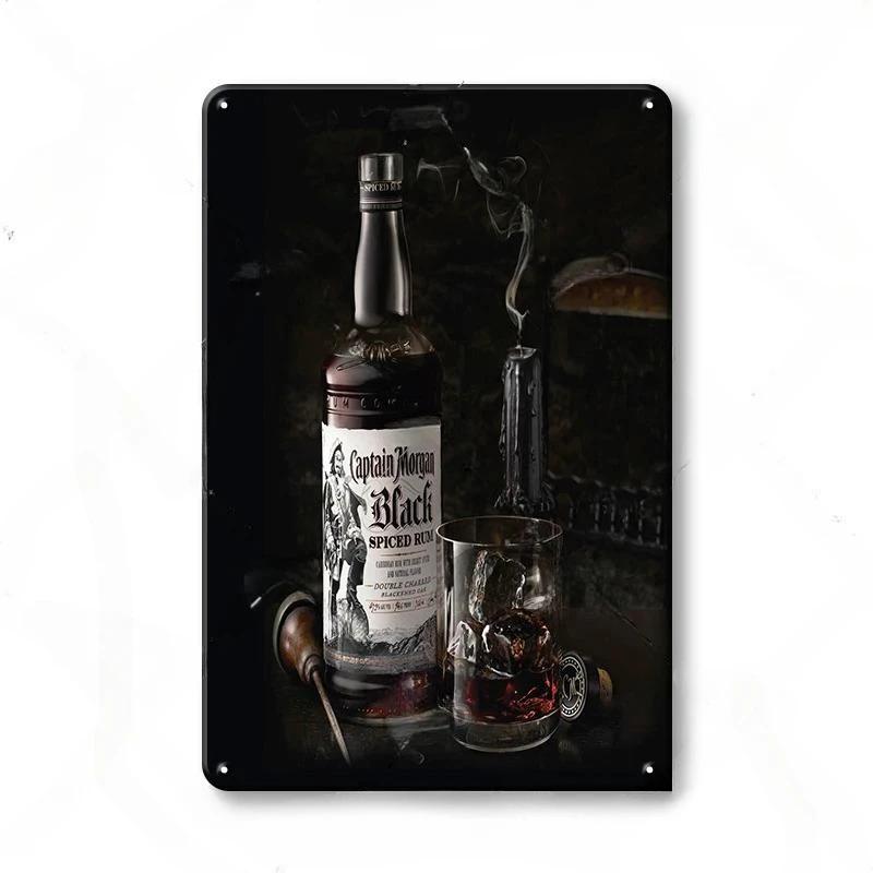 Винтажные жестяные знаки с ромом Captain Morgan, плакаты, настенный декор, ретро-металлический знак, Havana Club, Bacardi, Kraken, табличка, бар, кухня