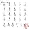 Authentic 925 Silver & Zircon Letter Bead & Charm Fit Bracelet & Necklace For Jewelry DIY