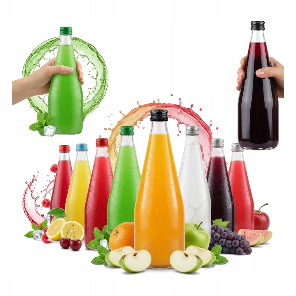 10x Glass Bottle KROPLA 700ML for JUICE SYRUP VODKA BOTTLES 10 pcs.