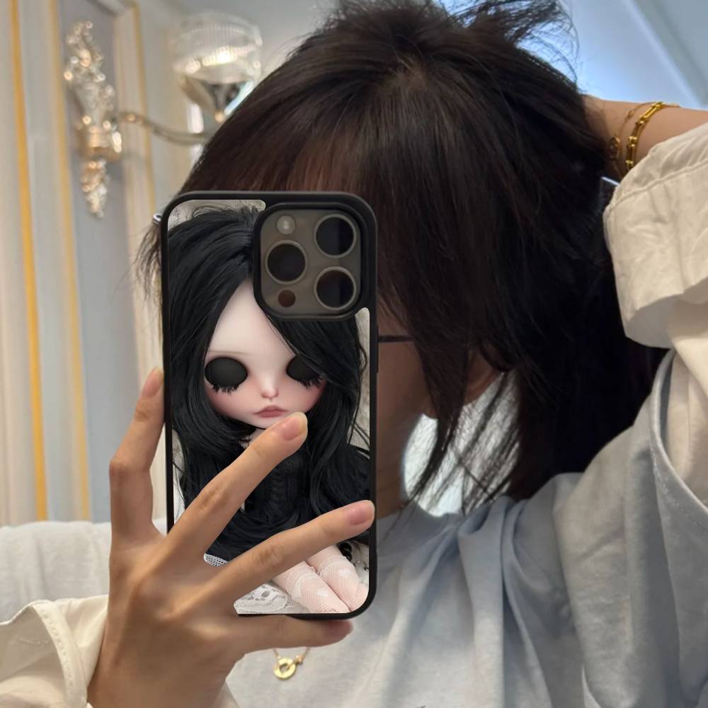 Темная милая кукла Девочка Жесткий пластиковый чехол для телефона Для Iphone 17 Air 16 15 14 13 12 11Pro Max PC TPU Чехол