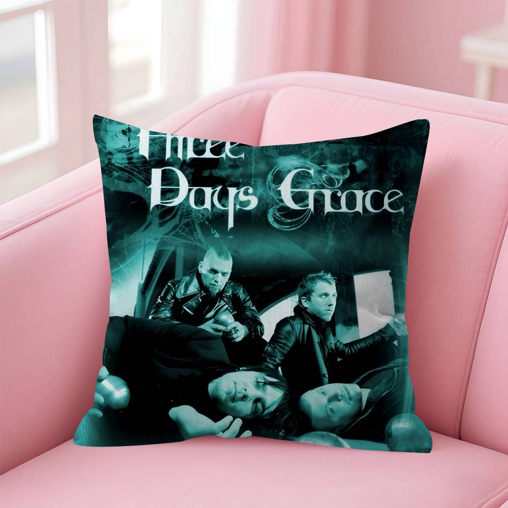 TThree days Grace Band Personalized picture text home decorative pillows Household Gifts 45x45cm