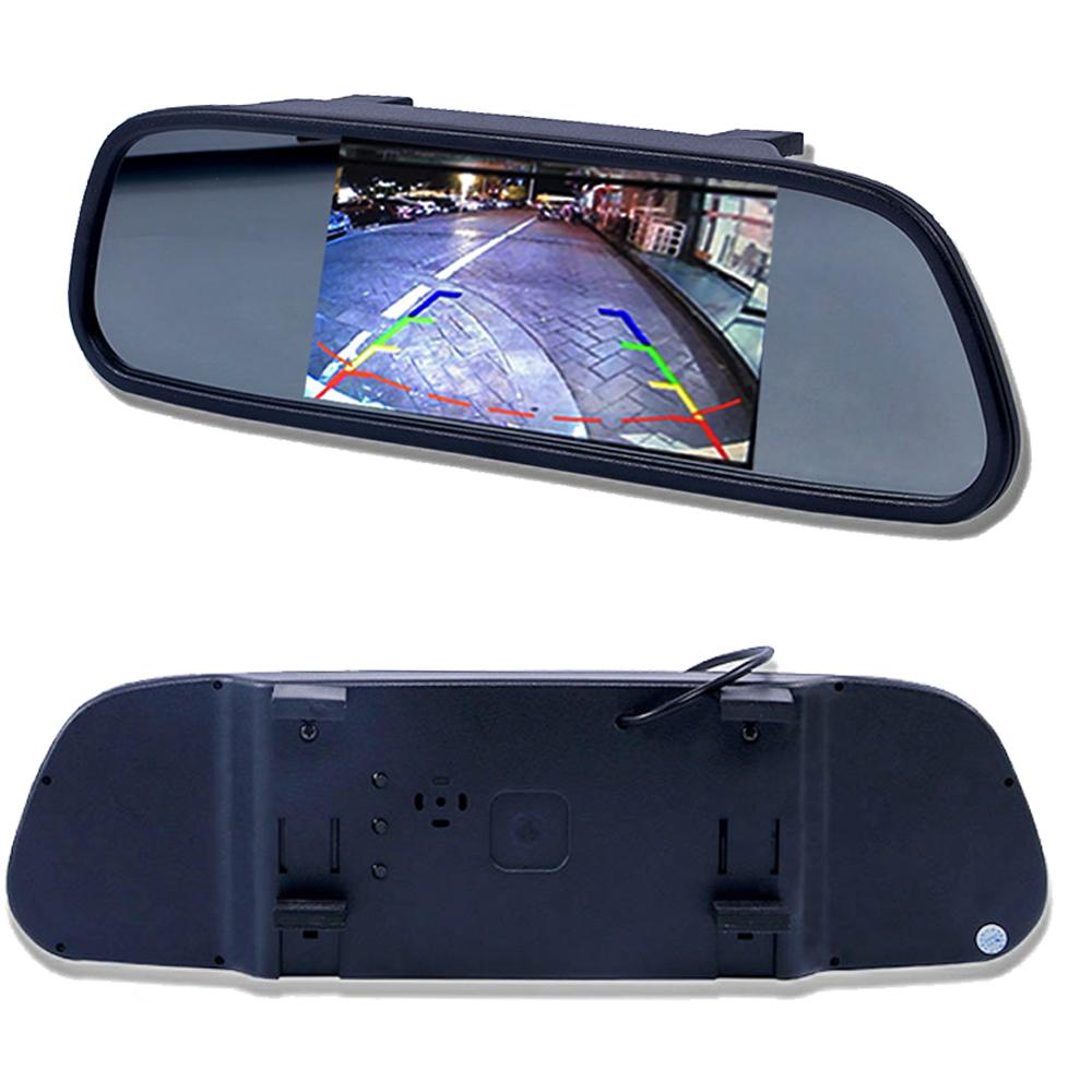 5-дюймовый TFT ЖК-дисплей HD800 * 480 экран Автомобильный монитор Зеркальный монитор парковки задним ходом с 2 видеовходами, камера заднего вида опционально