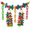 Colorful Parrot Cage Wood Parrot Bird Toys Hanging Rope Pet Multi Colored Wooden Bite Resistant Birds Chewing Toy