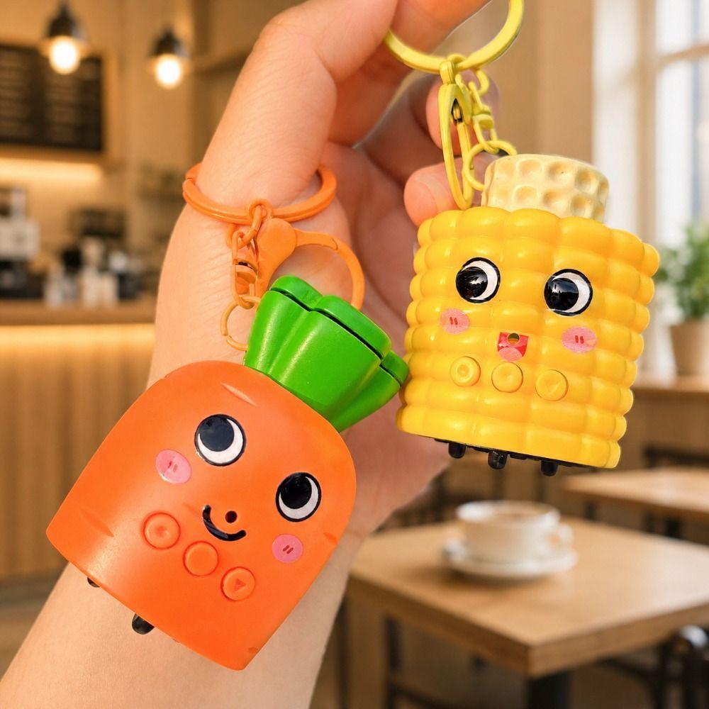 Electronic Sound Toy Carrot Voice Keychain Vegetable shaped Mushroom Voice Keychain Unique Gift