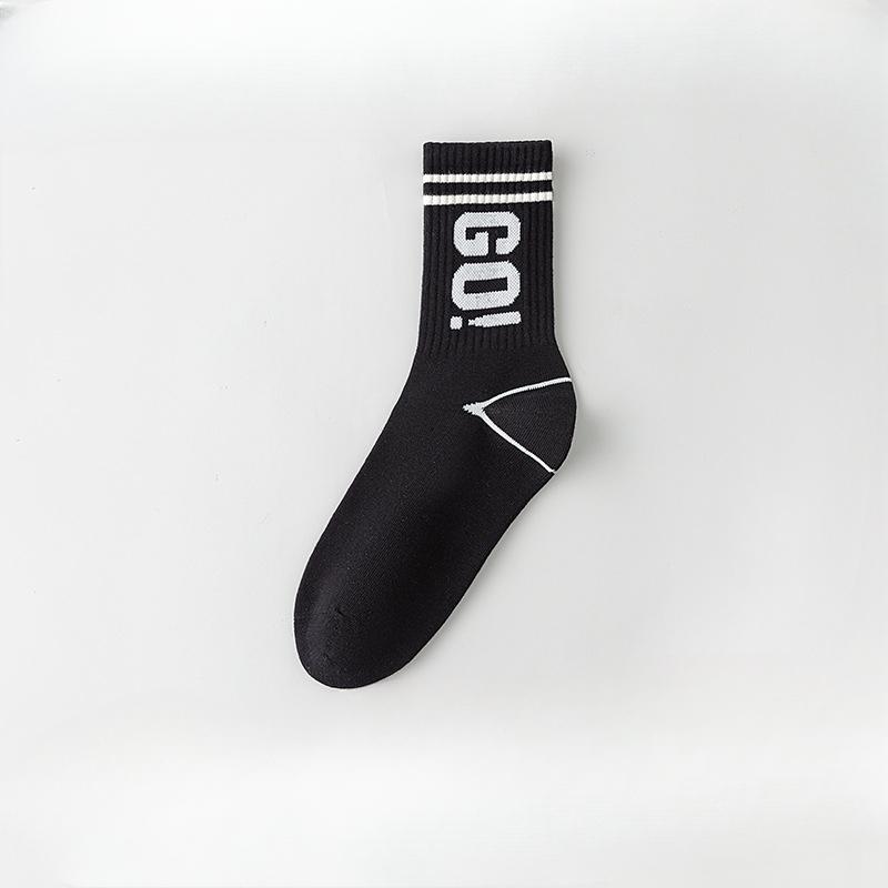 5 Pairs of Boys Spring Summer Trend Letters Deodorizing Running Sports Student Cotton Socks