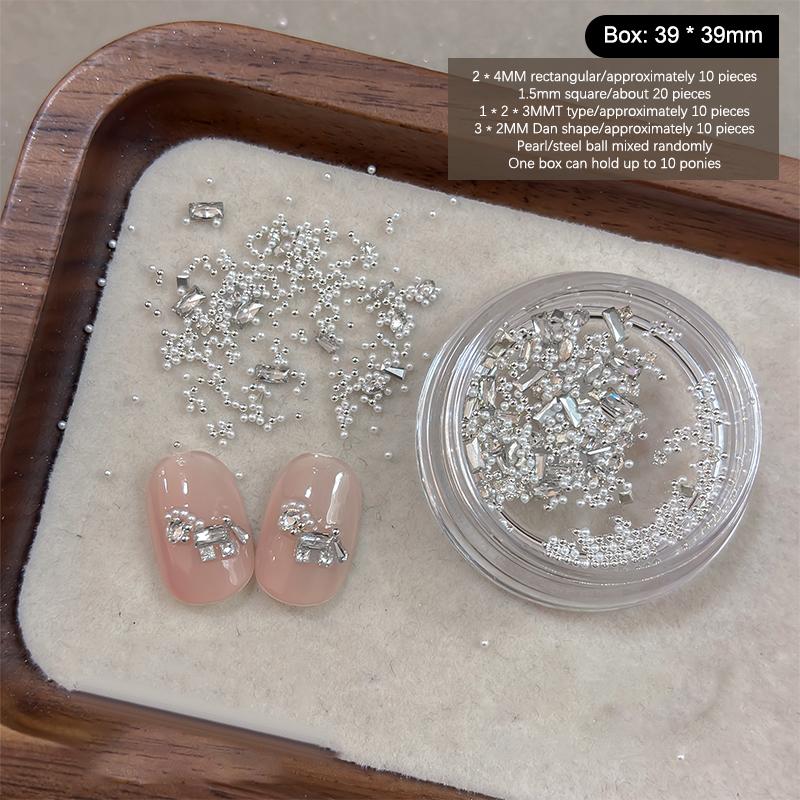 1 Box Year Of The Horse Zircon Nail Art Rhinestone Material Kit Mini Flat-Bottomed Jewelry For Nail Art Crafts
