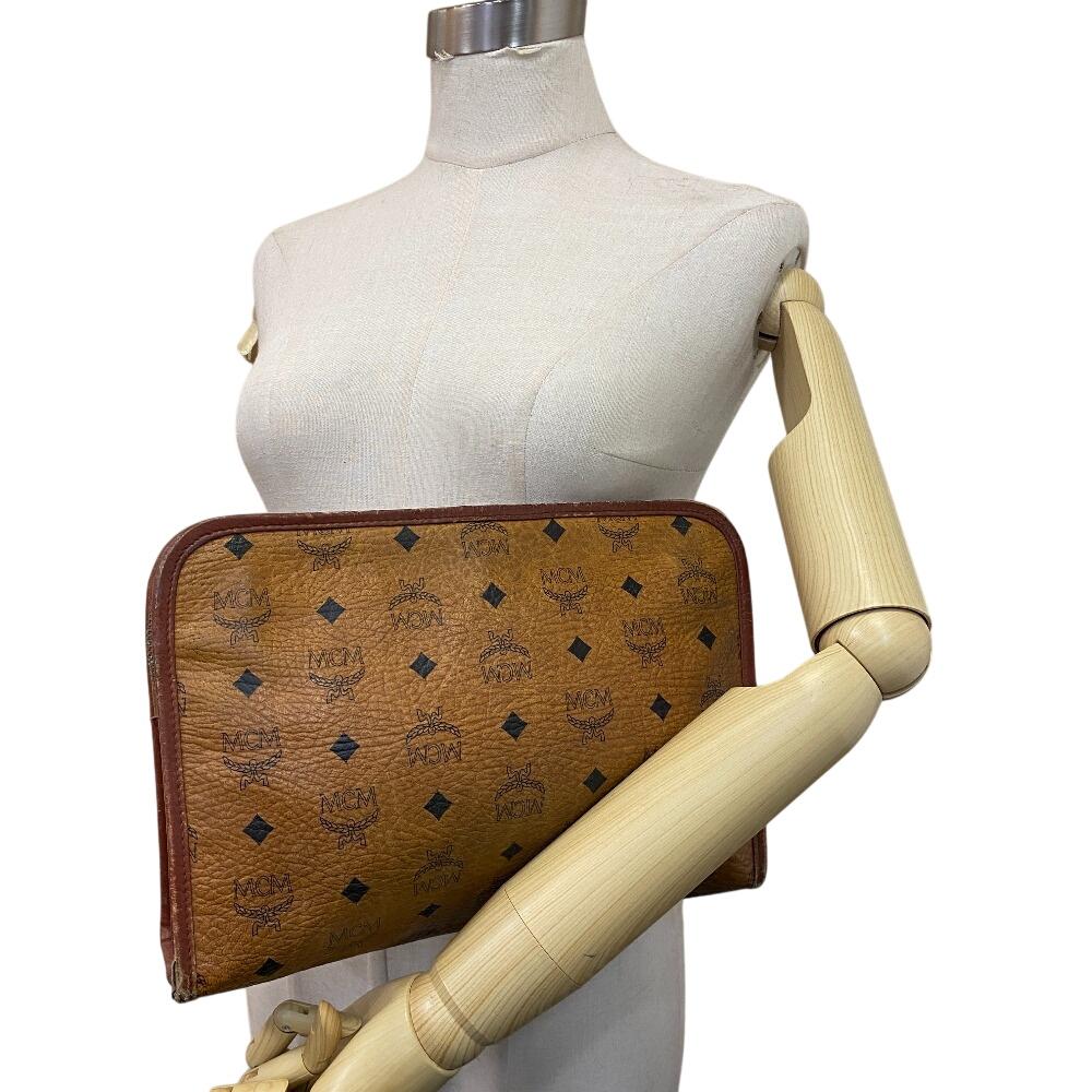 MCM Клатч кошелек кожаная деловая сумка бежевая кожа мужская Б/У