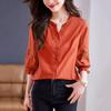 Loose Summer Women's Hollow Embroidery Shirt In Pure Cotton Blouse