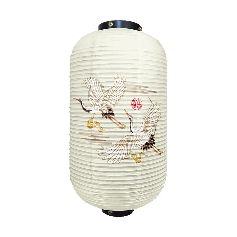 Chinese Traditional Crane Pattern Lantern Beautiful Ukiyo-e Style Paper Cuisine Sake Pub Bar Izakaya Restaurant Decor Lantern