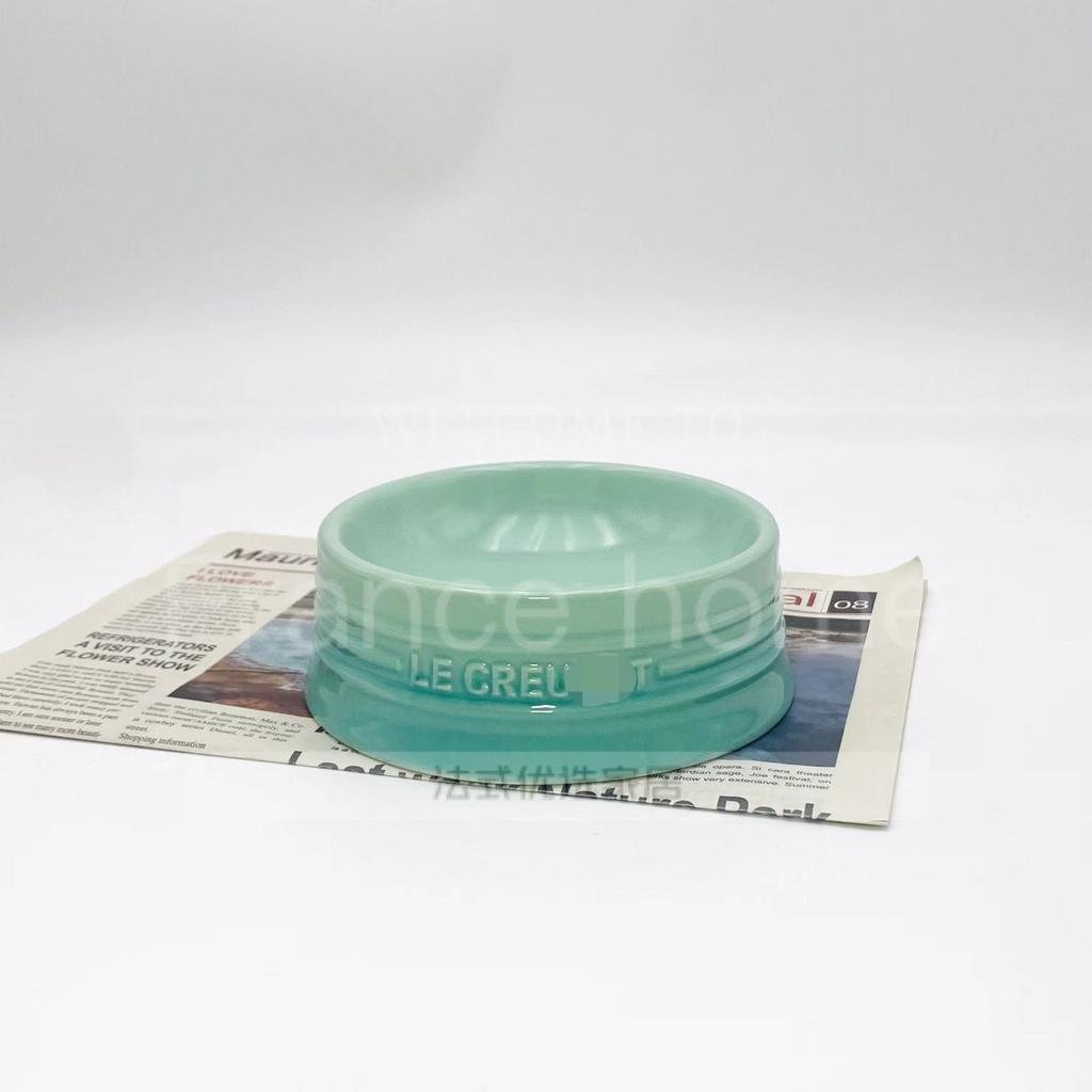 12cm/5cm French Rainbow Home Short Footed Pet Bowl Ceramic Cat and Dog Bowl Large Capacity Anti Spill Snack Bowl Gradient Color