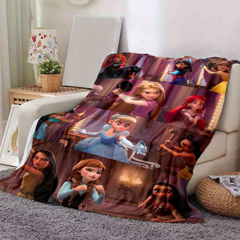 1pc Cartoon Princesses Blanket, Soft Throw for Room Decor, Perfect Gift for Friends and Family, All Seasons Use, Cozy Bedding Cover with Fan