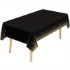 1PC Tovaglie Bianche Usa E Getta 137x274 Cm Tovaglie Rettangolari Impermeabili Con Punti Dorati Per Decorazioni Per Feste Di Compleanno, Matrimoni