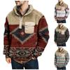 Мужское плюшевое теплое пальто с принтом, флисовый свитер, повседневное пальто, свитер с карманами, зимнее пальто