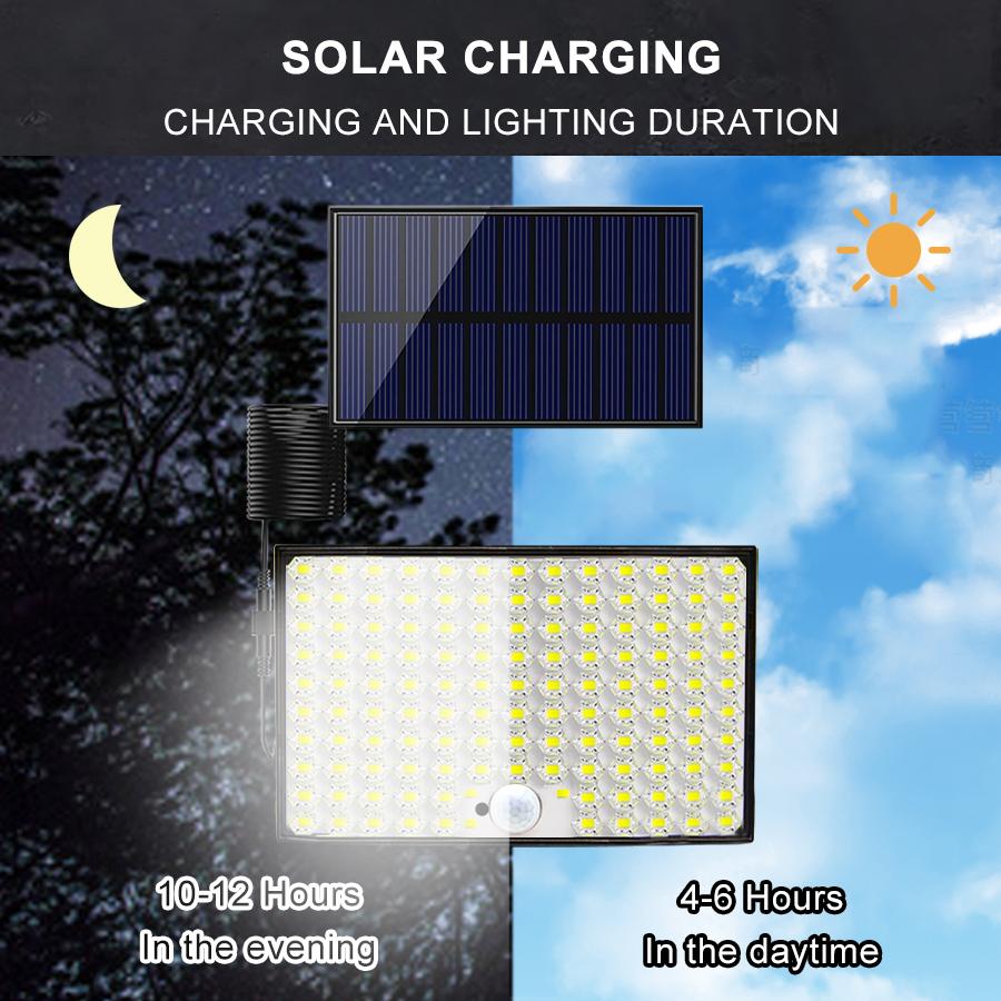 128/106 Солнечный светодиодный светильник для улицы, водонепроницаемый, с датчиком движения, точечные светильники для освещения садовой дорожки, настенные светильники для гаража