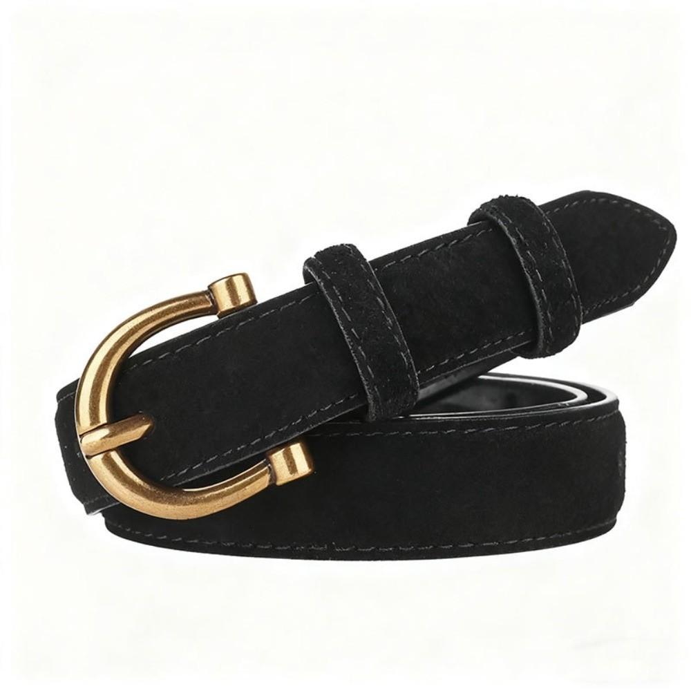 Pin Buckle Suede Leather Belt Versatile Wide Waistband Women Waist Belt  Coat Skirt Decoration