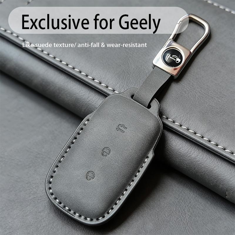 Чехол-брелок для ключа автомобиля For Geely Galaxy E5 L7 L6 E8 Max 1.5T Plus Air Pro Брелок Прочный Кожаный ПУ Аксессуары