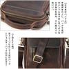 Masa Kawa Genuine Leather Shoulder Crossbody Mini Shoulder Dark for and Outdoors Men's Bag, Bag, Bag, Brown, Commuting, School,