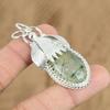 Womens Day Sale Oval Natural Moss Prehnite Sterling Silver Wife Pendant Jewelry