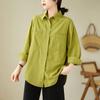Spring Collar Casual Loose Slimming Korean Style Artistic Shirt Top Jacket for Women Shirts