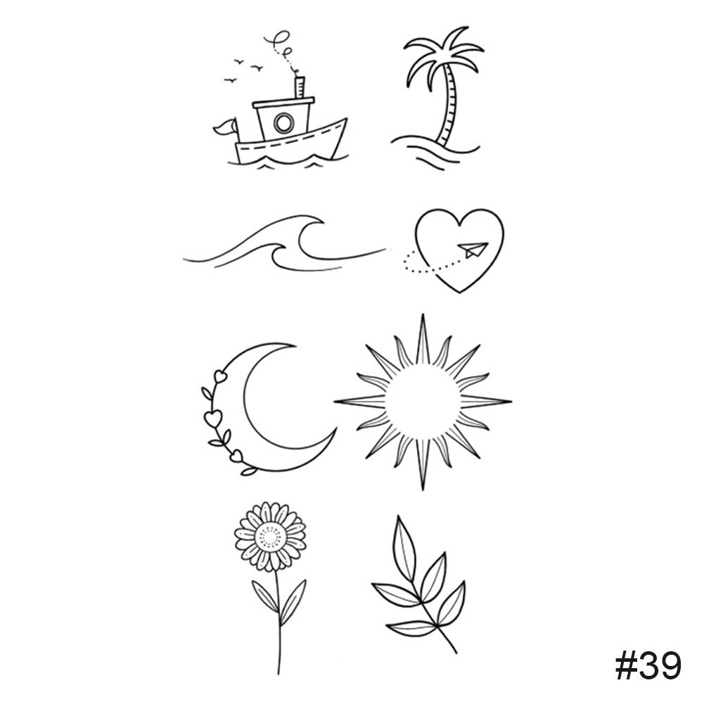 Временные маленькие свежие черные татуировки наклейки водонепроницаемые долговечные татуировки наклейки рука нога грудь боди-арт татуировка