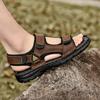 Модные летние новые мужские кожаные сандалии Легкие и удобные пляжные туфли Ретро Очень большие Уличные повседневные спортивные сандалии