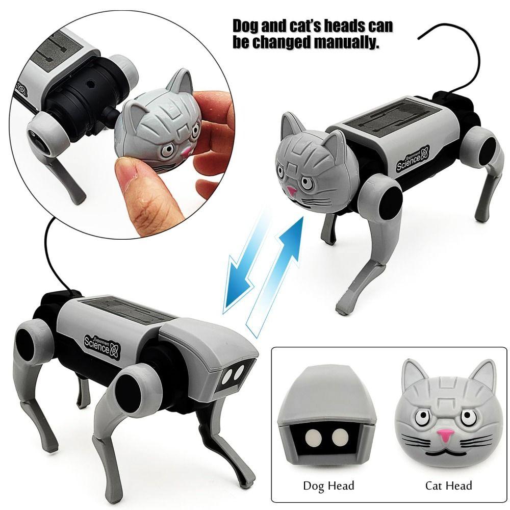 Dog Cat 2 Heads Rc Robot Electric DIY Assembling Model Set Toys Children
