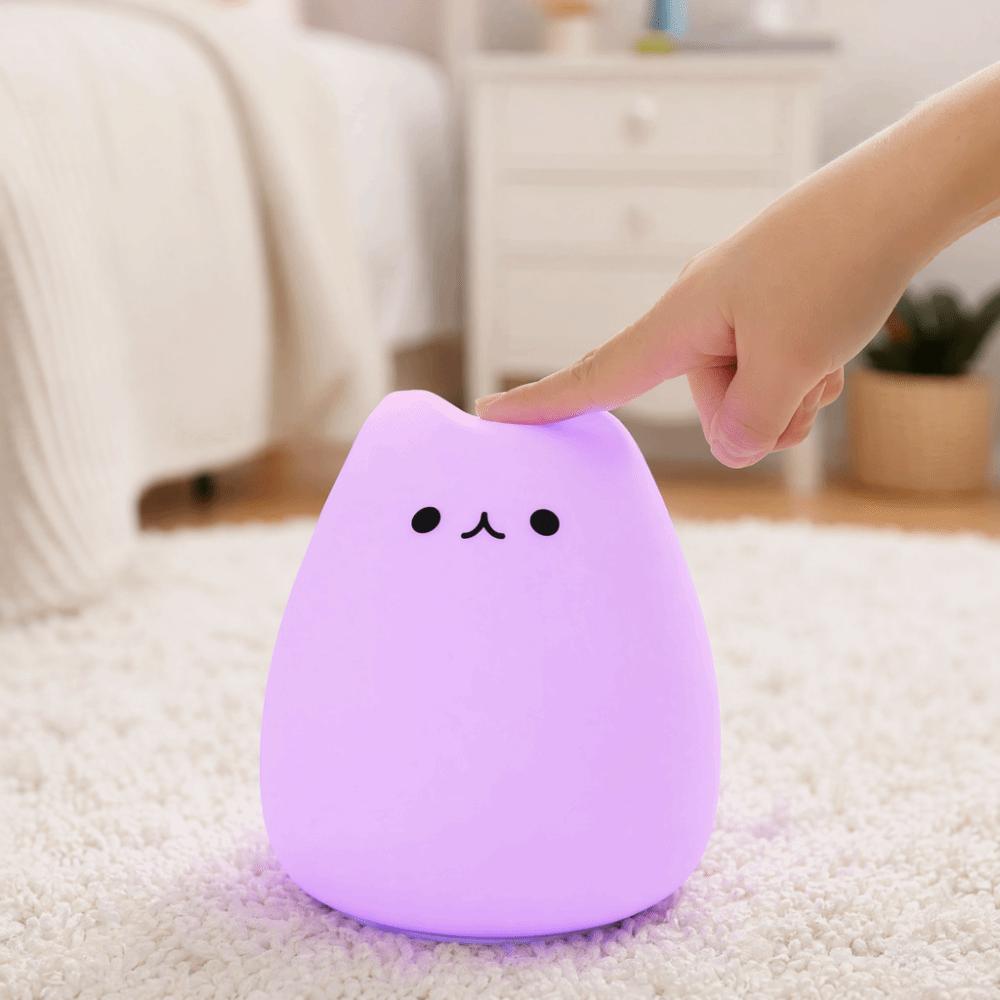 Ночник кошка на батарейках, портативный светодиодный ночник, для спальни