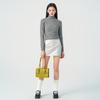 Women's Short Slim-Fit Gray Wool Turtleneck Sweater - Elegant Autumn/Winter Knitwear