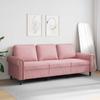 Vidaxl Sofa 3-Osobowa, Różowa, 180 Cm, Obita Aksamitem