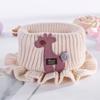 Girls' Cartoon Giraffe Knitted Scarf with Ruffle - Warm Winter Collar In 6 Colors