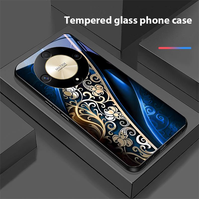 Jinmai Красно-фиолетовый Для Honor Magic 6 50 70 90 Lite X7b 200 Pro Nova 10 Nova 5T X6 P30 Pura 70 Ultra Чехол для телефона из закаленного стекла
