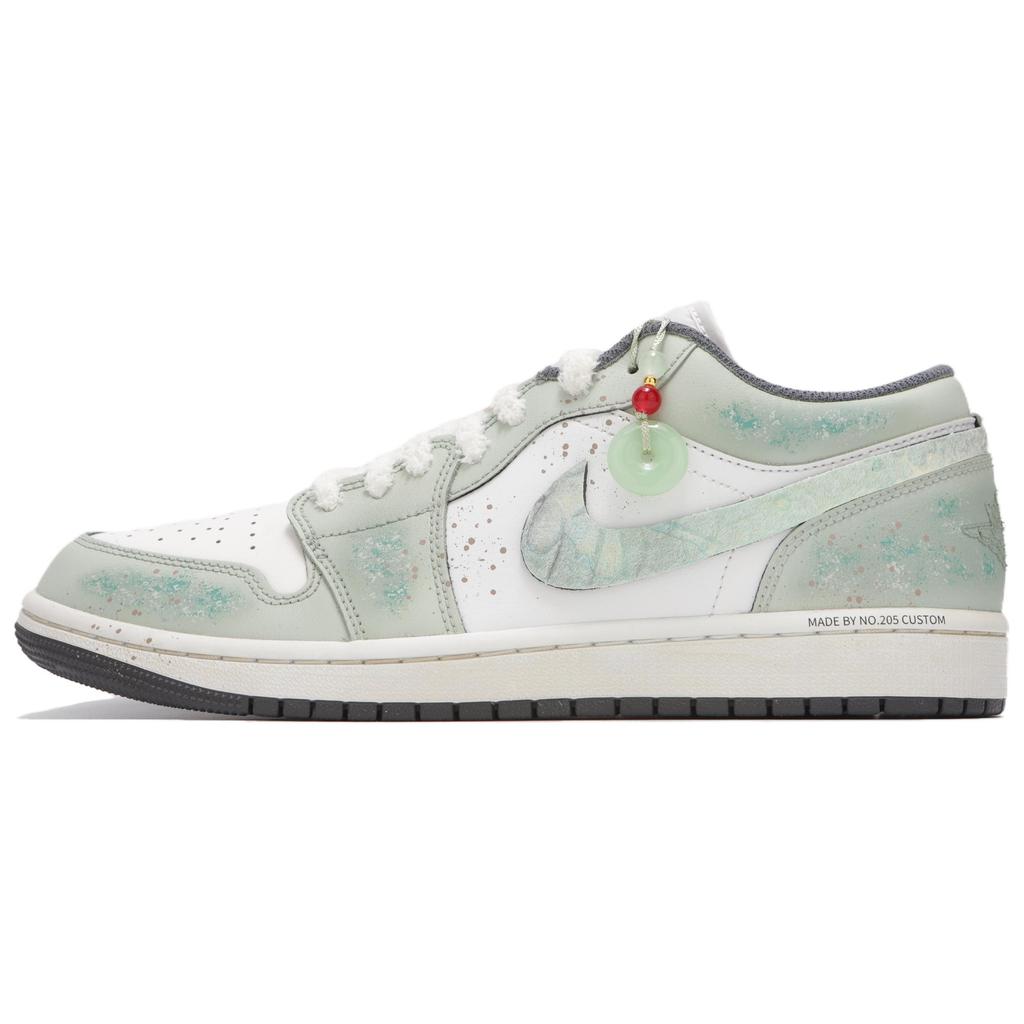 Jordan Air Jordan 1 Устойчивые к истиранию Устойчивые к истиранию Низкие Винтажные Баскетбольные Кроссовки Мужские Озерно-зеленые 553558-044(Командачетыре-)