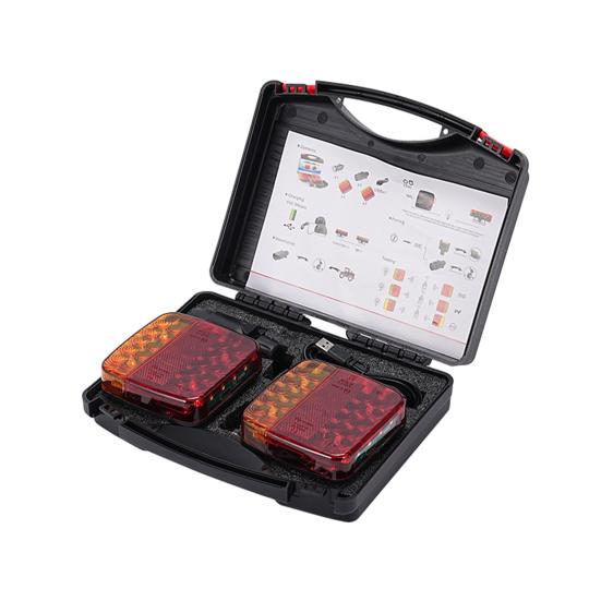 Магнитные беспроводные фонари для прицепа Высокая яркость IP67 Водонепроницаемые Частота 2,4 ГГц Перезаряжаемые светодиодные фонари для прицепа Задние фонари для буксировки Комплект