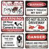 Retro Danger Warning Metal Sign - Vintage Caution Plaque - Metal Plate for Garage Park Home Wall Decor