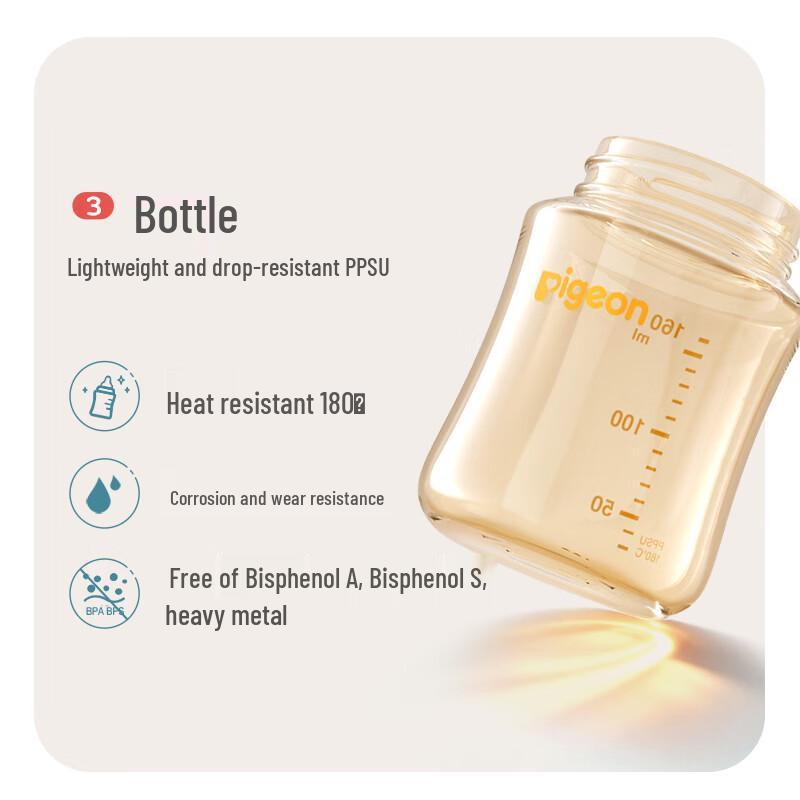 Pigeon Wide-Neck Clear PPSU Baby Bottle