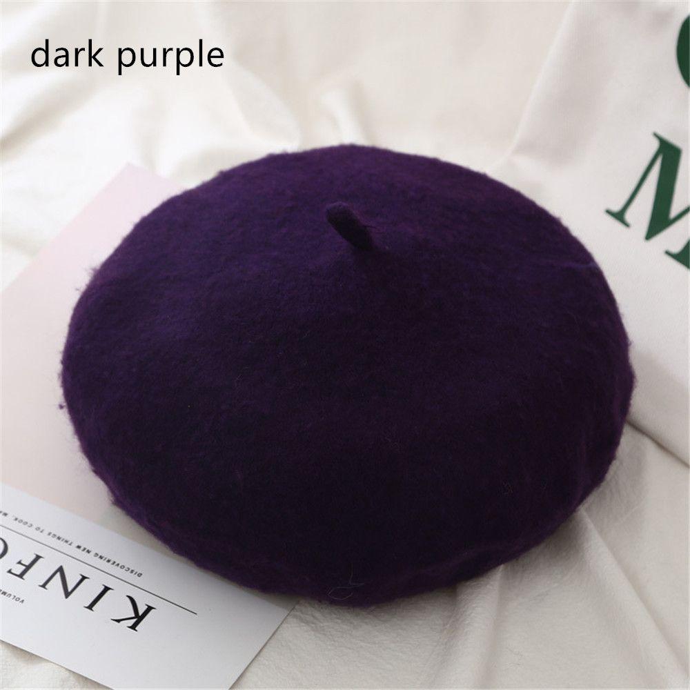 Women Wool Beret Hats Winter French Hat Girls Solid Color Fashion Autumn Winter Beret Hat For Women Flat Cap Hat Felt Berets