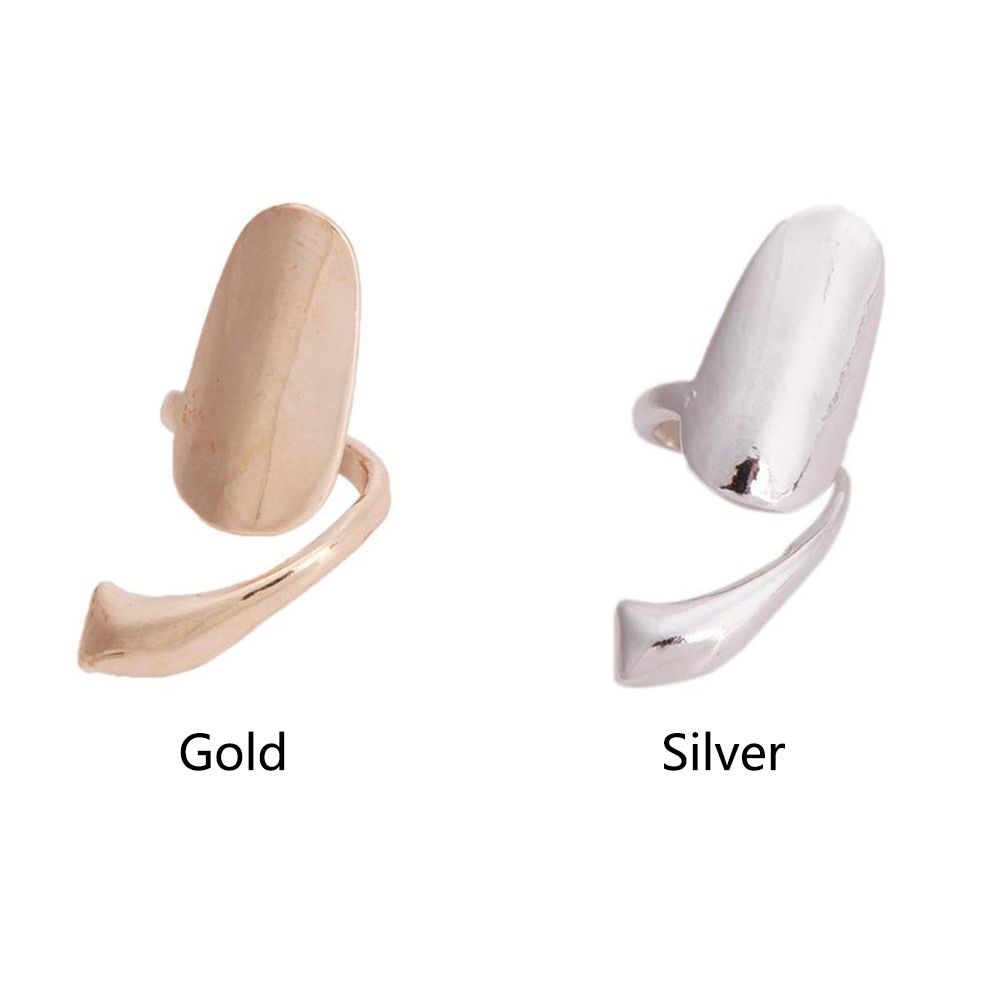 Nails False Gold Ring Metal Finger Women Silver Fashion Rings