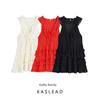 Kaslead New Arrival Women's Clothing Fashion Style Fashion Minimalist Three Colors French Sleeveless Cake Dress 1280381